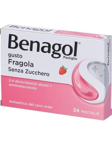 Benagol Fragola Senza Zucchero 24 Pastiglie